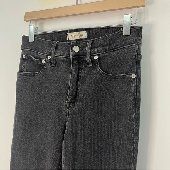 Madewell 27x26 Cali Demi-Boot Jeans in Starkey Wash 0357 faded black high rise - Picture 4 of 10